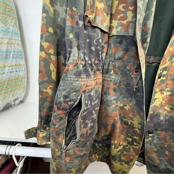 Vintage (1994) Hooded German Bundeswehr Flecktarn Camo Field Jacket Unisex XL - Picture 12 of 15